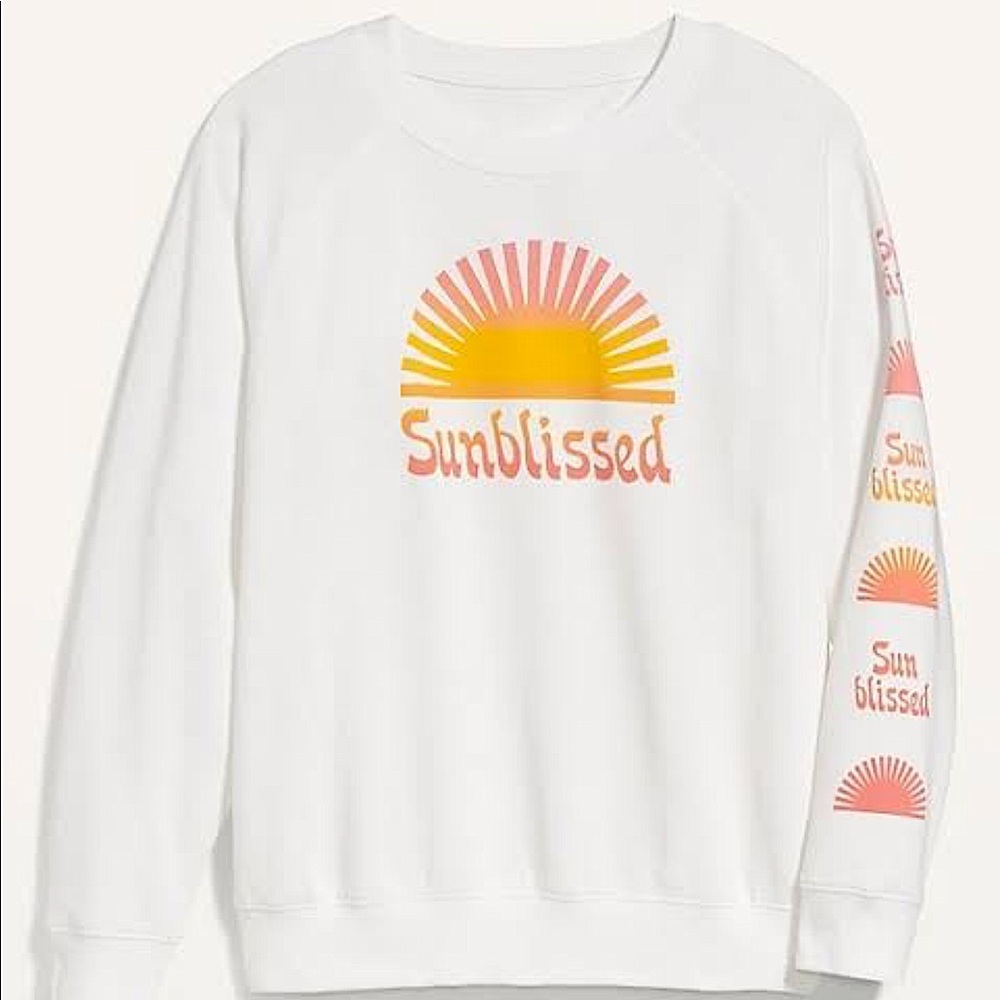 Plus Size 1X Graphic Crew Neck “Sun Blissed” Sweatshirt - Picture 2 of 4